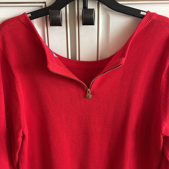 NWOT Cynthia Rowley red holiday sweater w/bow - Picture 3 of 6